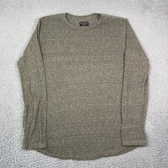 Goodlife Shirt Mens L Green Long Sleeve Crew Neck Tri Blend Soft USA Curve Hem