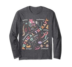 Retro Groovy Physical Therapy PT Exercise DPT Therapist PTA Long Sleeve T-Shirt