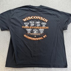 Harley Davidson 105th Anniversary Shirt Mens 2XL Black Wisconsin Biker Tee 2008
