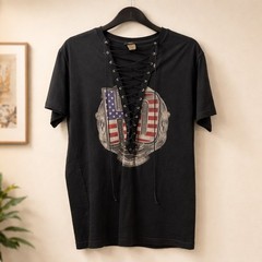 Harley Davidson Lace Up Shirt Size M
