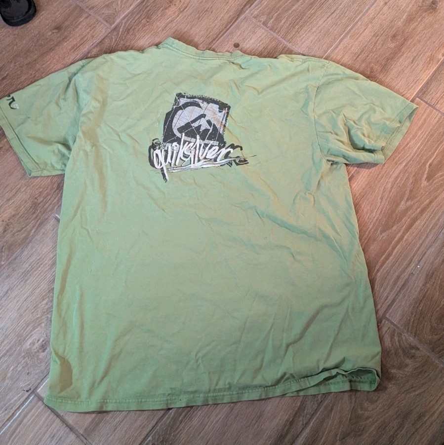 Quiksilver Green Graphic Crew Neck Short Sleeve T-Shirt (XL)