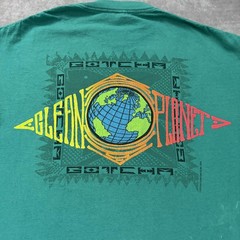 Vintage 90s Gotcha Shirt Mens XL Green Clean Planet Graphic Surf Skate