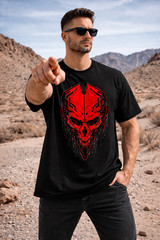Men’s Ghost Skull Gamer T-Shirt Workout Regular Fit Cotton Tee Summer Streetwear