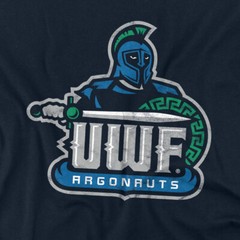 University of West Florida Adult T-Shirt Distressed Primary, Navy, S-5XL