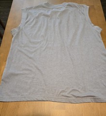 KAVU Men’s Sleeveless Crew Neck Knit T-Shirt L Gray Multicolor Striped