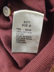 Woolrich Men’s M Burgandy Red Henley Long Sleeve Shirt Waffle Knit Cotton