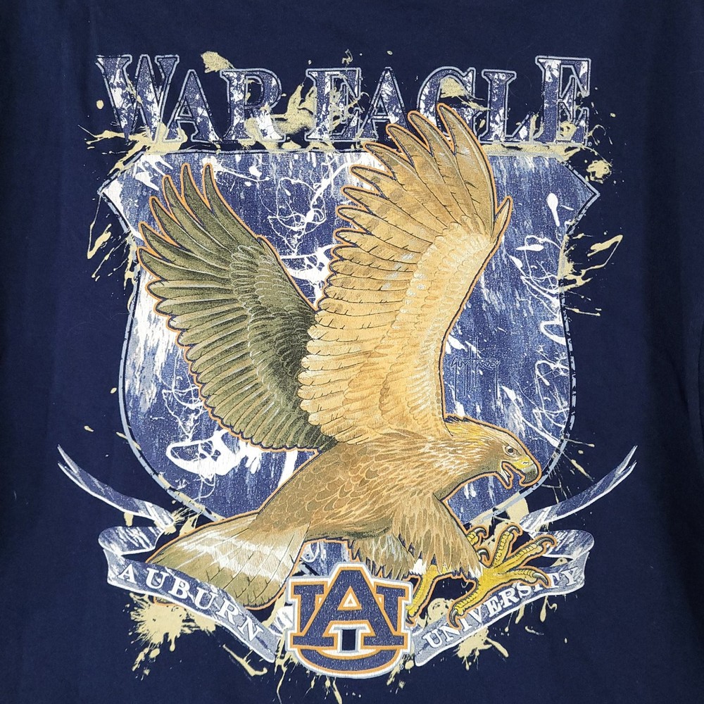 Guy Harvey T-Shirt Men’s Navy Blue 2XL Auburn War Eagle Collegiate Cotton Tee