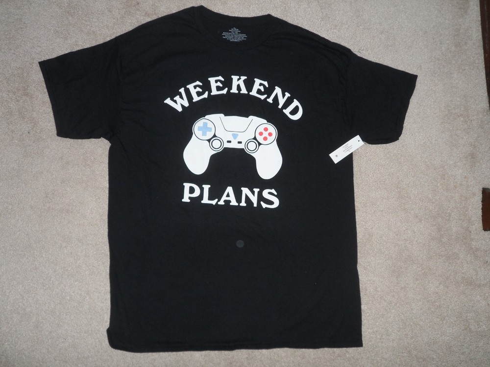 Men’s XL Weekend Plans Black T Shirt NWT
