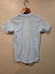 True Vintage Tin Grins are In 70s Tee Single Stitch Small Blue Braces Shirt VTG