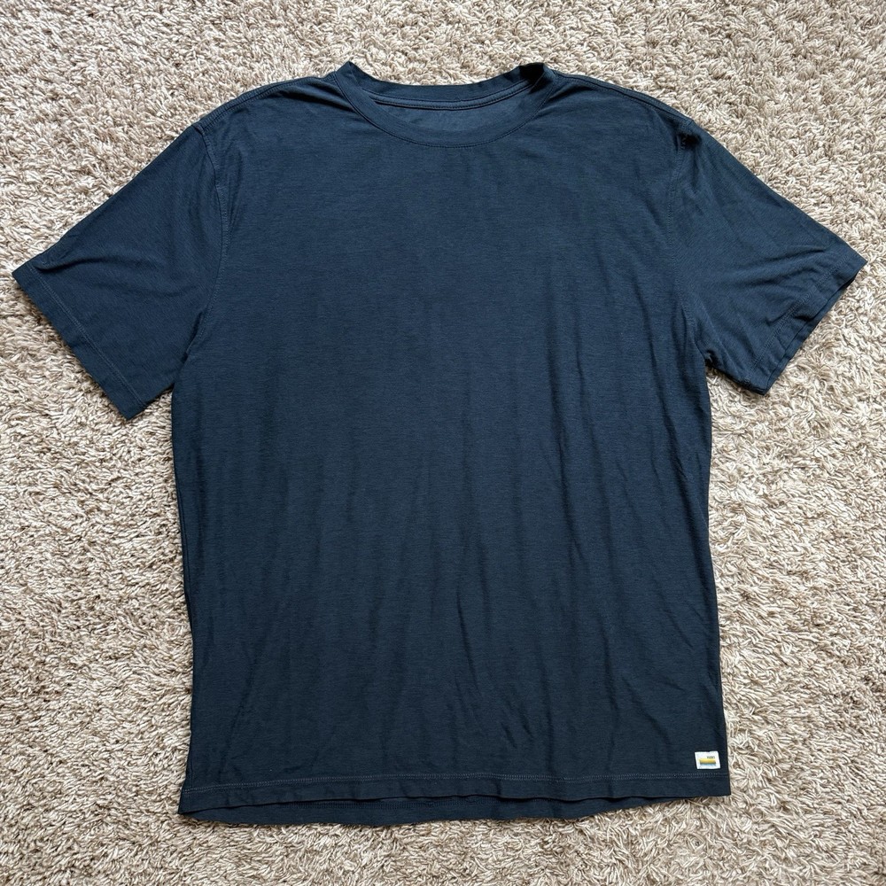 Vuori Strato Tech Tee Shirt Mens Size XL Navy Lightweight Stretch Crew Neck V126