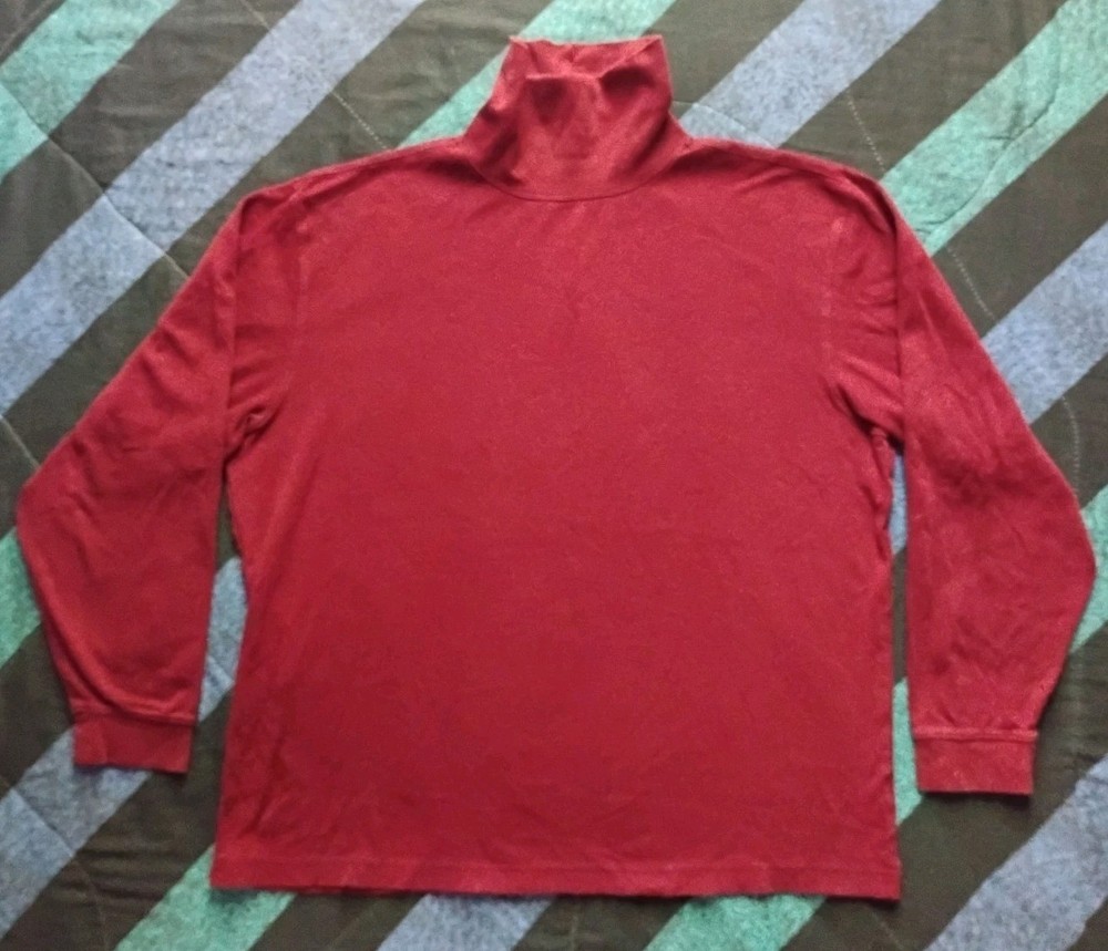 L.L. Bean Long Sleeve Turtle Neck Shirt Men’s Large Burgundy