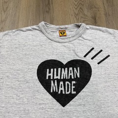Human Made Shirt Mens XL Gray Heart Logo Graphic Tee Streetwear Japan Cotton