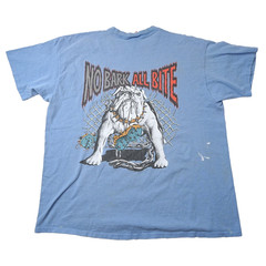 Vintage 1994 LifeForms T-Shirt Mens XL No Bark All Bite Bulldog Light Blue 90s