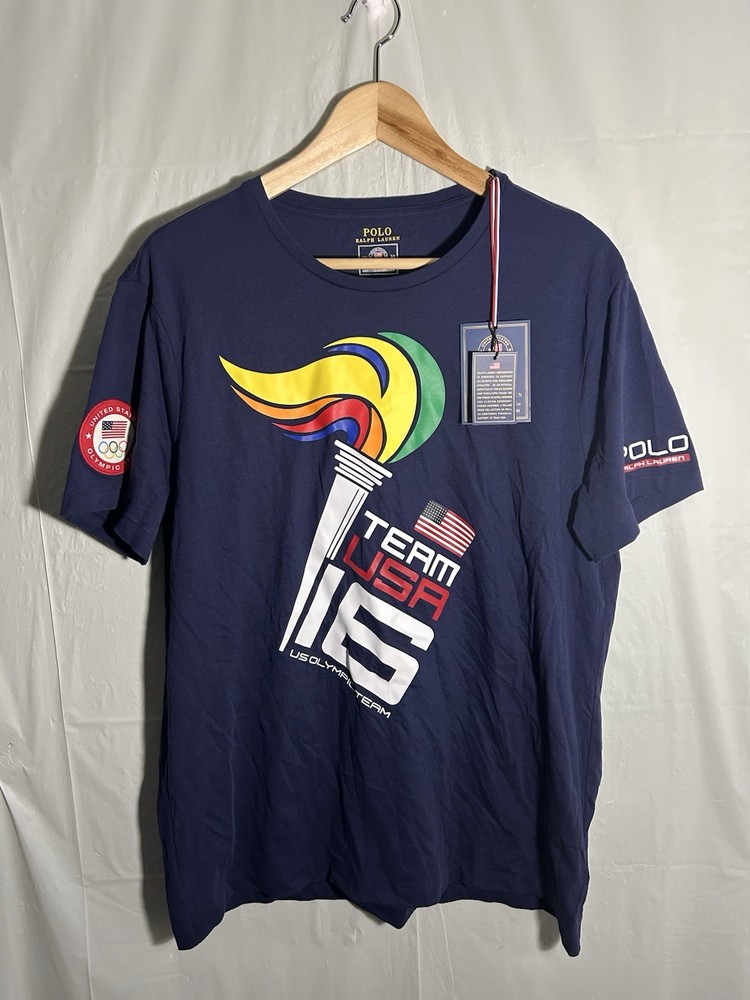 VINTAGE POLO RALPH LAUREN 2016 OLYMPIC TEAM USA TORCH CREWNECK SHIRT SIZE LG NWT