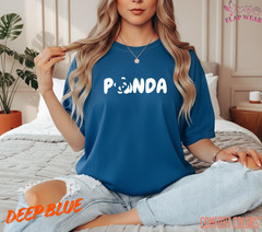 Unisex Panda Graphic T-Shirt – Cute Typographic Panda Shirt – Black Logo Tee for