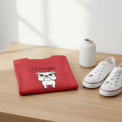Go Dawgs Bulldog T-Shirt – Cute Dog Graphic Red Tee – UGA Football Game Day
