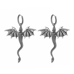 Dragon Dangle Drop Earrings for Men Stainless Steel Gothic Punk Dragon Earrin…