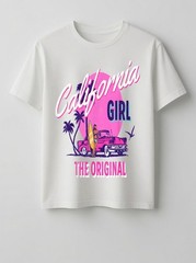 Women The Original California Girl Cute Pink Girly Graphic T-Shirt