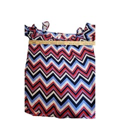 TACERA Open Shoulder With Strap Sleeves Women’s Chevron Style Shirt Size Small