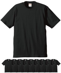 United Athle 5942-01 6.2oz Premium T-Shirts Set of 10 Men’s (Black, XL)