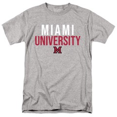 Miami University Adult T-Shirt Ohio Stacked, Athletic Heather, S-5XL