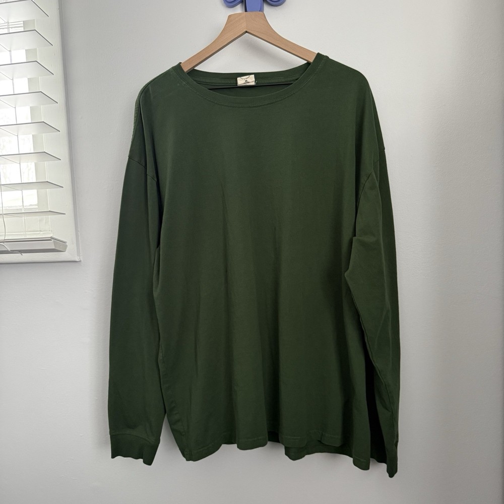 Maggie’s Organics Men’s XXL Army Green Long Sleeve Shirt Cotton Sustainable