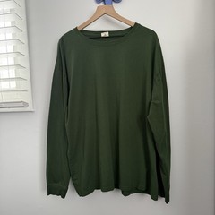 Maggie’s Organics Men’s XXL Army Green Long Sleeve Shirt Cotton Sustainable