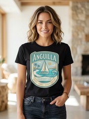 Anguilla Caribbean White Sand Graphic T-Shirt Unisex Travel Tee