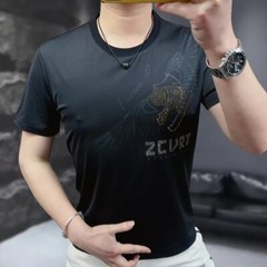 New Men Luxury Tiger Wings Rhinestones Fashion T-Shirt High Quality 4 Colors