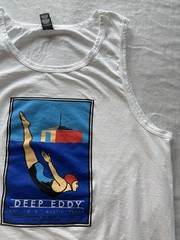 Friends of Deep Eddy Graphic Tank Top 100% Cotton Austin TX Historic Swimming