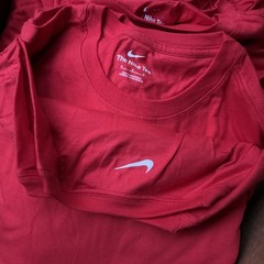 Men’s The Nike Tee Solid Red T Shirt Cotton TShirt, Set Of 5 (5 PACK)