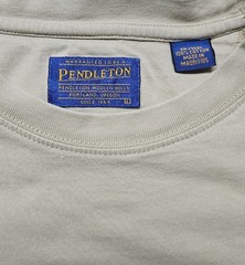 Pendleton T-Shirt Mens L Beige Pocket Tee Cotton Casual Outdoors Logo Workwear