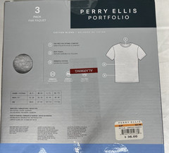 PERRY ELLIS Men’s Crew Neck Tees SZ Small 3-Pk Cotton Blend Stretch Grey Black