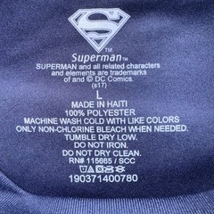 Superman T Shirt Puff Paint Blue Mens Size Large Euc E2200