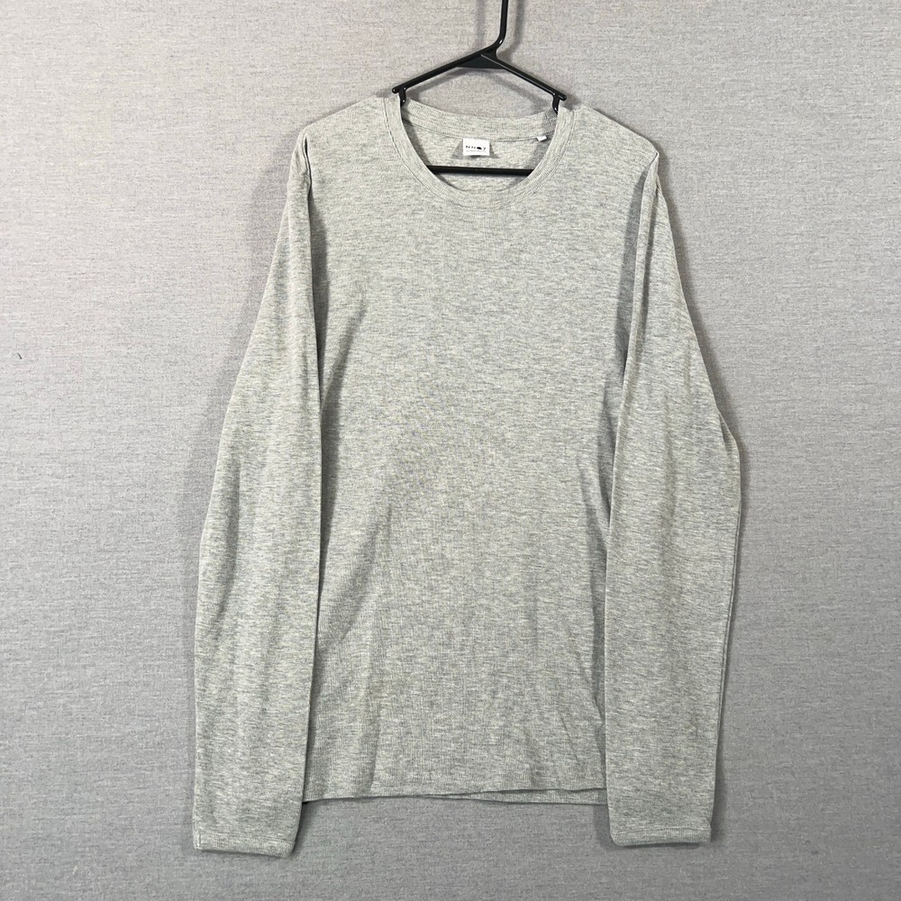 NN07 No Nationality Shirt Mens Large Gray Kurt Thermal Crew Neck Soft