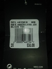 Nike Americana Just Do It Black T-Shirt AV3618-806 Men’s Size 2X