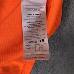 Carhartt Shirt Mens LT Orange Force Hi Vis Reflective Safety Workwear Tee