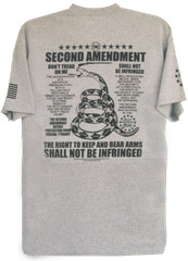 Second Amendment Militia Gadsden Flag Right To Bear Arms T-Shirt Liberty Freedom