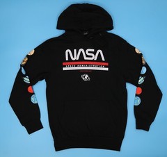 NASA Men’s Hoodie Pullover Athletic Long Sleeves Sweatshirts S Black.