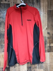 Swix Men’s Base Layer Top L Red 1/4 Zip Nordic Ski Thermal