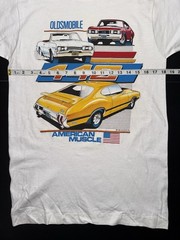 Vintage 80’s NOS Medium White Oldsmobile Shirt. 100% Cotton. Single Stitch.