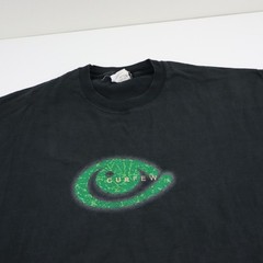 Vtg Curfew Band T Shirt Mens Large Black 90s Skate Surf Streetwear Smiley Tee