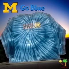 Gildan U of M HAIL Michigan Wolverines Men’s Long Sleeve Tye Dye T-Shirt Sz 3XL