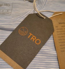 TRO By Tahoe River Shirt Men’s Size Medium Stretch Blue White Striped Pullover