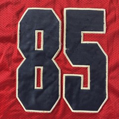Vintage 90s JNCO Flamehead 85 Football Jersey Size Youth Medium Red Navy