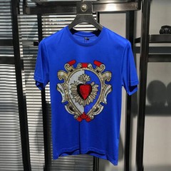 New Fashion Hot Drill Sequin Rhinestones Trend Cotton Summer Luxury Men T-Shirt