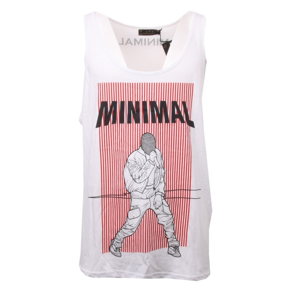 C0655 men’s jersey MINIMAL tank top white/red/black sleeveless t-shirt men