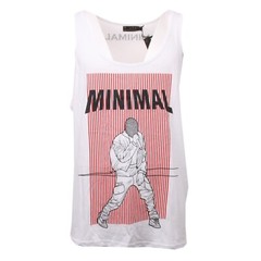 C0655 men’s jersey MINIMAL tank top white/red/black sleeveless t-shirt men