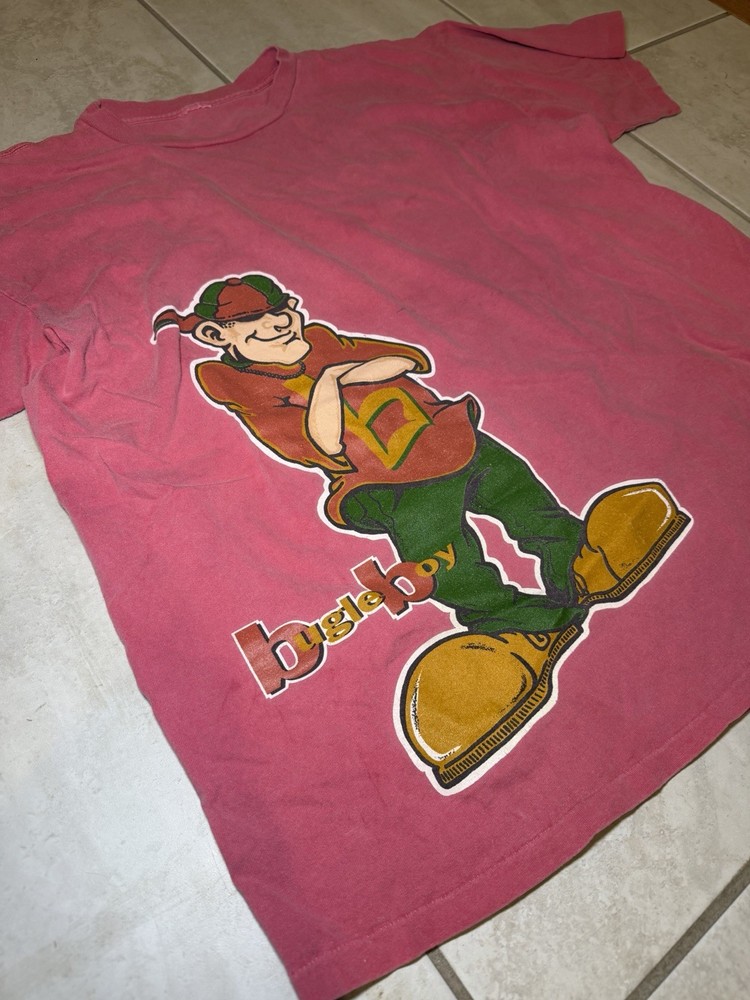 VTG 90s Bugle Boy T-Shirt Jnco StyleThick Cotton Graphic Red Men’s USA XL/2XL