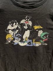 Looney Tunes M Black Long Sleeve Crew Neck Graphic T-Shirt Tweety Bugs Daffy